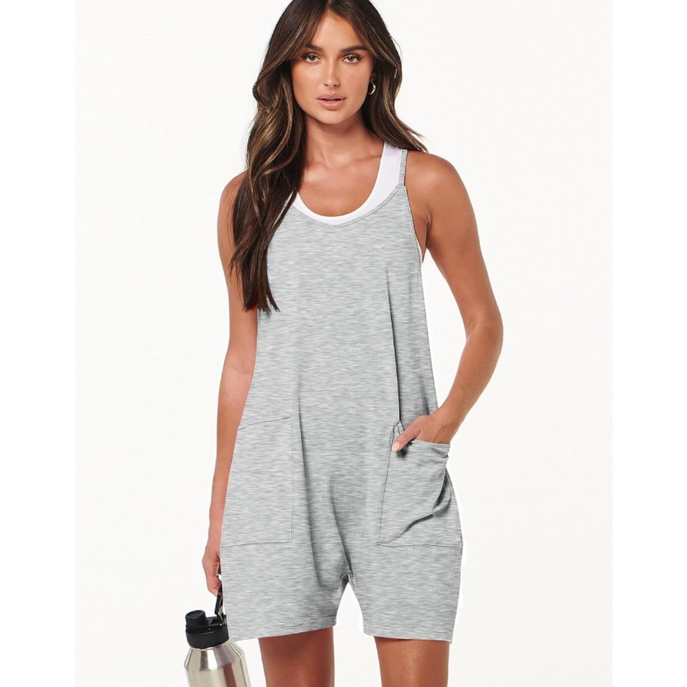 Gray Sleeveless Romper